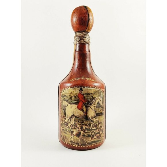 Other - Vintage Italy 11" Leather Wrapped Decanter